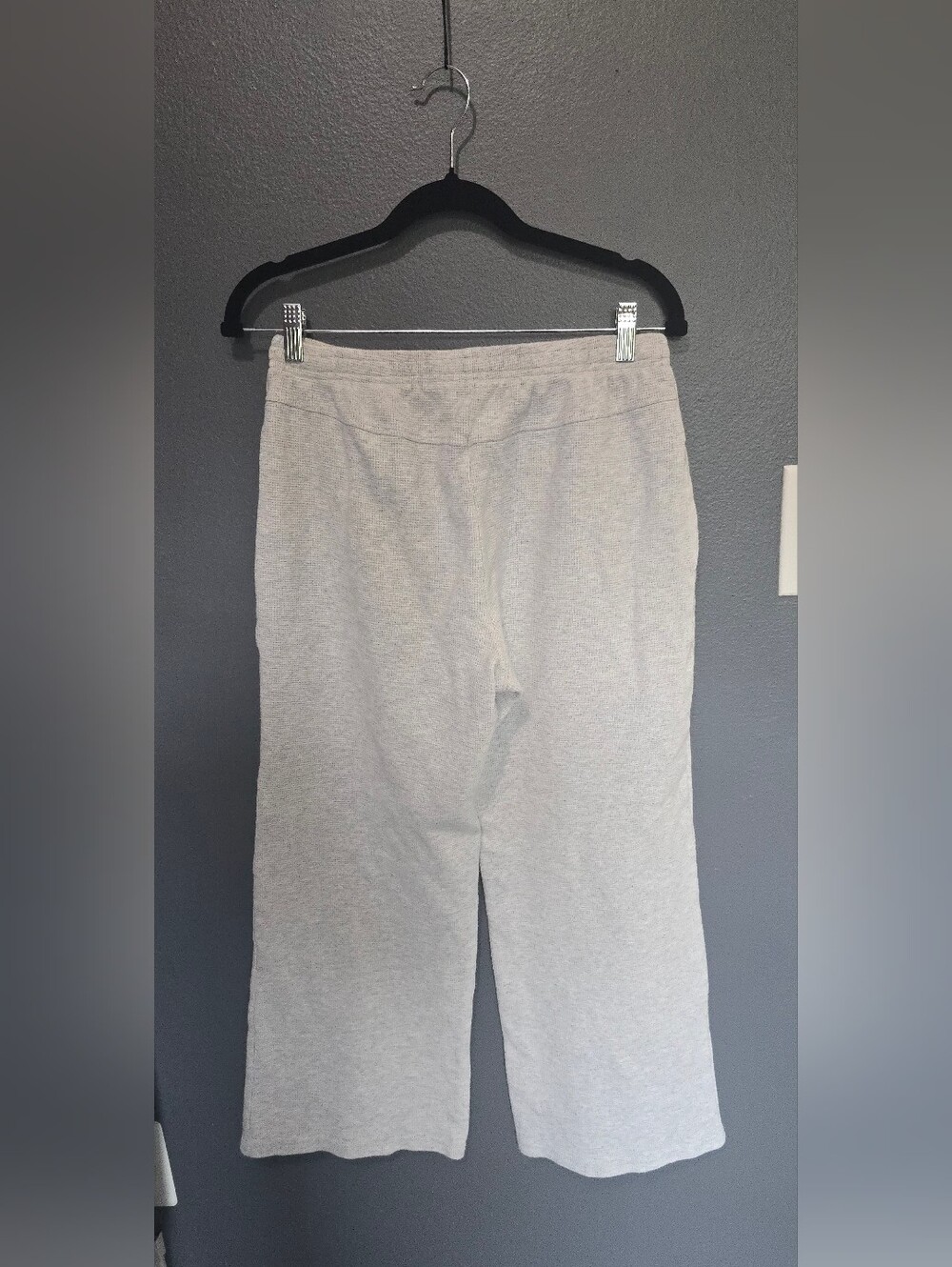 J. Galt Light Heathered Gray Waffle Cropped Pants - Picture 2 of 7